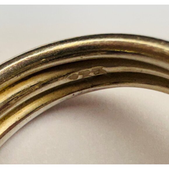 Estate Vintage 925 Sterling Silver Triple Swirl Statement Ring Size 7, 8.2g - Picture 8 of 10